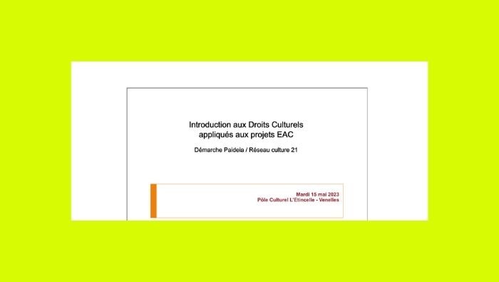Introduction aux Droits Culturels appliqués aux projets EAC